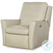 Aubry White Leather Swivel Glider Electric Recliner