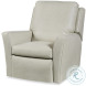 Aubry White Leather Swivel Glider Electric Recliner