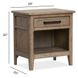 Claremont Smokey Taupe 1 Drawer Open Nightstand with USB Charging