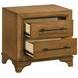 Talcott Warm Honey Brown Upholstered Storage Platform Bedroom Set with LED