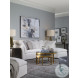Lunsford Graphite Scagliola And Burnished Gold Leaf Nesting Occasional Table Set