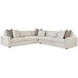 Great Room White 40"D 2 Piece Sectional with Throw Pillows