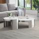 Abilene White and Brushed Silver Round Nesting Coffee Table Set