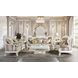 Vanaheim Beige and Gold 97" Sofa with Nailhead Trim