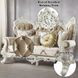 Vanaheim Beige and Gold 78" Loveseat with Pillow and Nailhead Trim