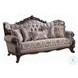 Benbek Fabric and Antique Oak Living Room Set with 5 Pillows