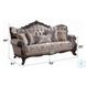 Benbek Fabric and Antique Oak 92" Sofa with 5 Pillows