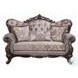 Benbek Fabric and Antique Oak Living Room Set with 5 Pillows
