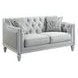 Katia Light Gray 61" Loveseat with Pillow and Nailhead Trim
