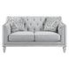 Katia Light Gray 61" Loveseat with Pillow and Nailhead Trim