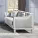 Katia Light Gray 61" Loveseat with Pillow and Nailhead Trim