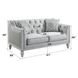Katia Light Gray 61" Loveseat with Pillow and Nailhead Trim