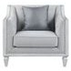 Katia Light Gray Upholstered Accent Chair with Pillow and Nailhead Trim