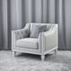 Katia Light Gray Upholstered Accent Chair with Pillow and Nailhead Trim