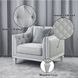 Katia Light Gray Upholstered Accent Chair with Pillow and Nailhead Trim