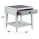 Katia Rustic Gray and Weathered White Square Stone Top End Table
