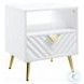 Gaines White High Gloss Rectangular End Table