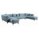 Atronia Dusty Blue 3 Piece Modular Sectional with Pillow
