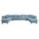 Atronia Dusty Blue 3 Piece Modular Sectional with Pillow