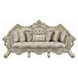 Danae Champagne and Gold 100" Sofa with Pillows and Nailhead Trim