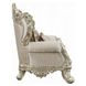 Danae Champagne and Gold 100" Sofa with Pillows and Nailhead Trim