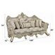 Danae Champagne and Gold 100" Sofa with Pillows and Nailhead Trim