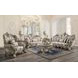 Danae Champagne and Gold 100" Sofa with Pillows and Nailhead Trim