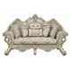 Danae Champagne and Gold Living Room Set with Pillows and Nailhead Trim