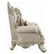 Danae Champagne and Gold 80" Loveseat with Pillows and Nailhead Trim