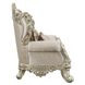 Danae Champagne and Gold Upholstered Lounge Chair with Pillows and Nailhead trim