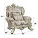 Danae Champagne and Gold Upholstered Lounge Chair with Pillows and Nailhead trim