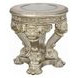 Danae Champagne and Gold Glass Top Occassional Table Set