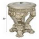 Danae Champagne and Gold Round Glass Top End Table