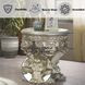 Danae Champagne and Gold Round Glass Top End Table