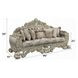 Sorina Beige and Antique Gold 99" Sofa with Pillows and Nailhead Trim