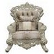 Sorina Beige and Antique Gold Living Room Set with Pillows and Nailhead Trim