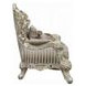 Sorina Beige and Antique Gold Lounge Chair with Pillows and Nailhead Trim