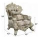 Sorina Beige and Antique Gold Lounge Chair with Pillows and Nailhead Trim