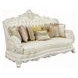 Adara Pearl White Living Room Set with Pillows and Nailhead Trim