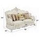 Adara Pearl White 90" Sofa with Pillows and Nailhead Trim