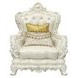 Adara Pearl White Living Room Set with Pillows and Nailhead Trim