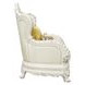 Adara Pearl White Upholstered Lounge Chair with Pillows and Nailhead Trim