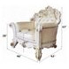 Vendome Champagne Upholstered Lounge Chair with Pillow and Nailhead Trim