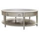 Kasa Gray and Champagne Oval Sintered Stone Top Cocktail Table