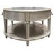 Kasa Gray and Champagne Oval Sintered Stone Top Cocktail Table