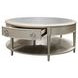 Kasa Gray and Champagne Oval Sintered Stone Top Cocktail Table