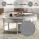 Kasa Gray and Champagne Oval Sintered Stone Top Cocktail Table