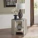 Kasa Gray and Champagne Round Sintered Stone Top End Table