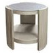 Kasa Gray and Champagne Round Sintered Stone Top End Table