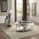 Kasa Gray and Champagne Round Sintered Stone Top End Table